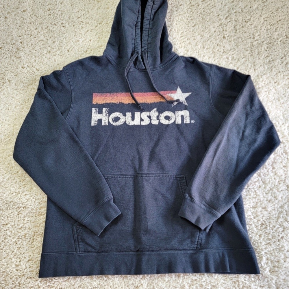 Houston Texas Graphic Hoodie Pullover Sweatshirt Mens Size Large